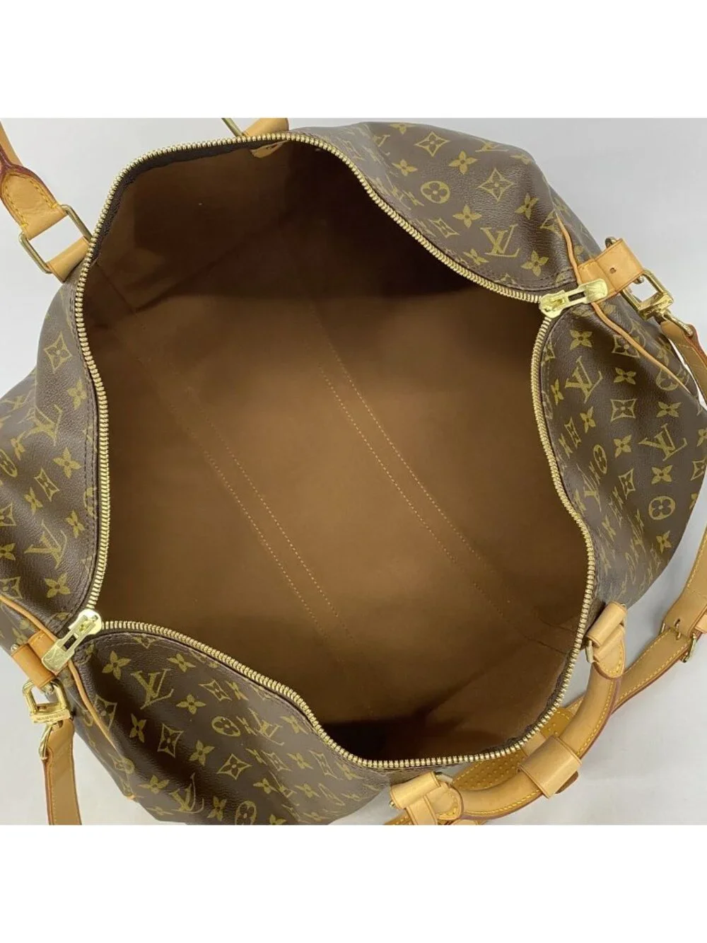 Louis Vuitton Boston Bag Monogram Keepall Bandouliere 55 Brown